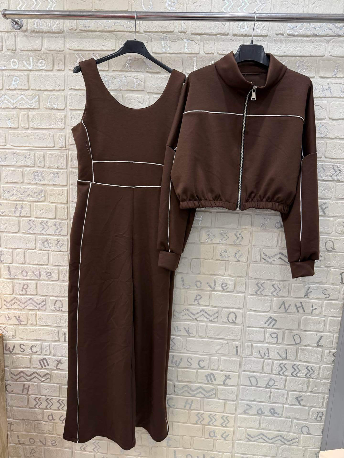 Coordinato Donna Tuta Intera con Giacca Crop - Taglia Unica