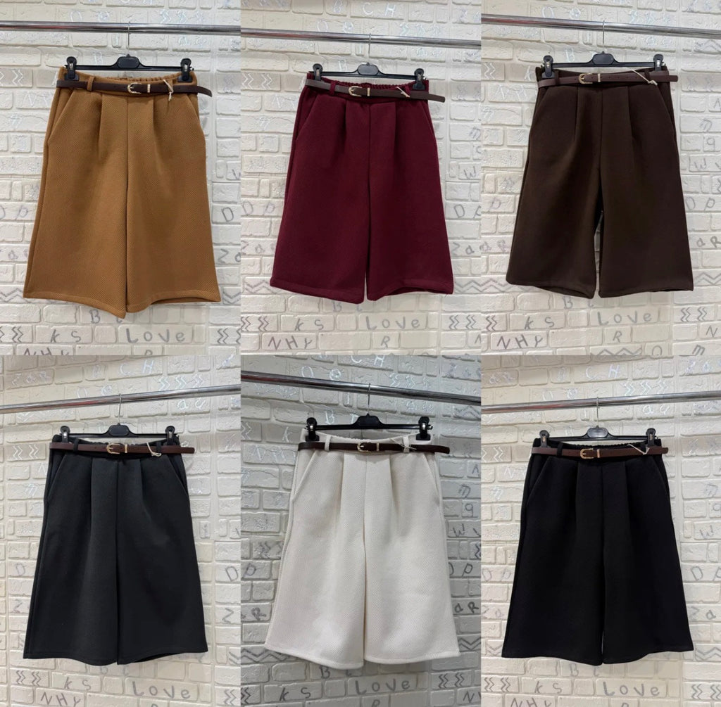 Gonna Pantalone Donna Midi con Cintura - Taglia Unica