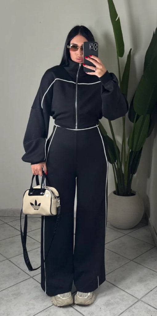 Coordinato Donna Tuta Intera con Giacca Crop - Taglia Unica