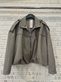 Giacca Donna Oversize con Zip e Dettagli Brillantinati - Taglia Unica