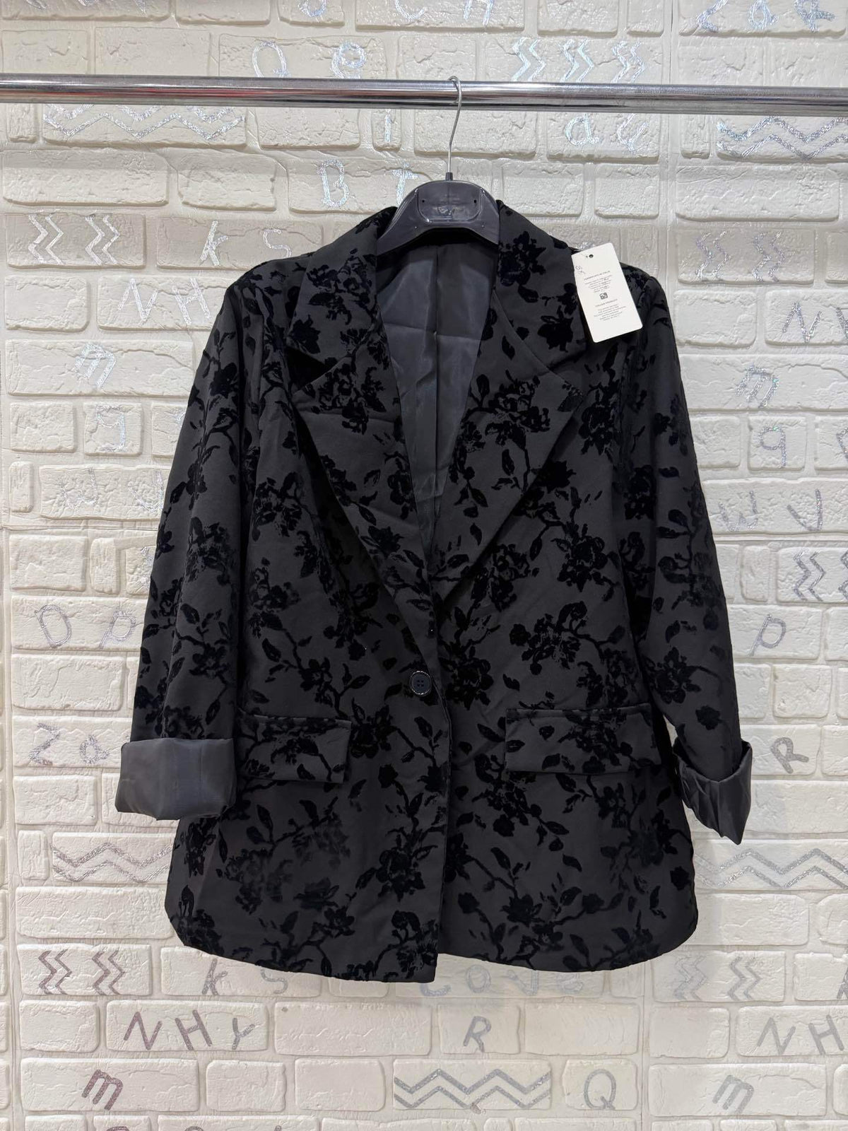 Giacca elegante con fantasia floreale – taglia unica, stile raffinato, vari colori