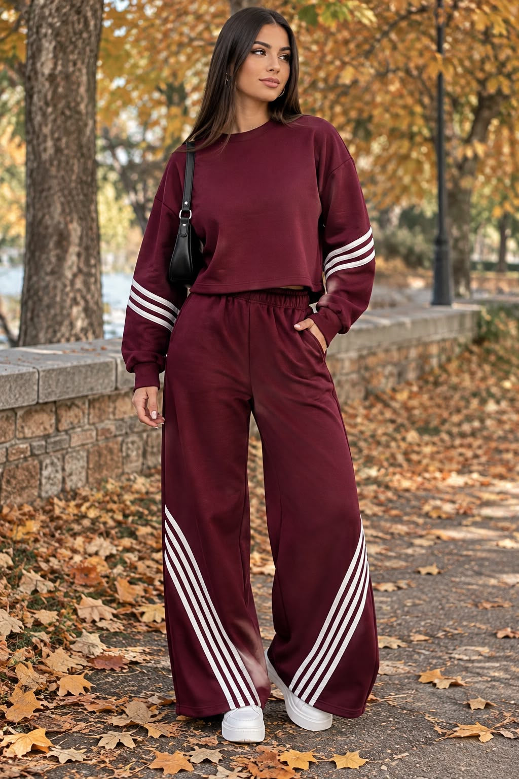 Tuta Donna Sport Chic con Dettagli a Contrasto - Taglia Unica