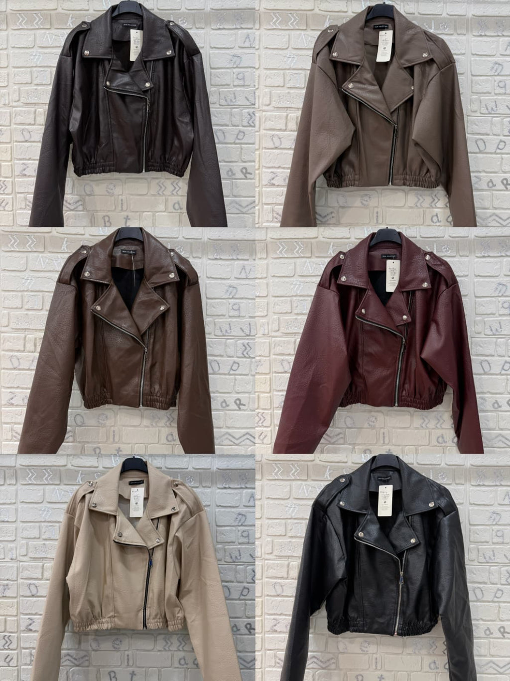 Giacca Chiodo Donna Effetto Pelle Oversize