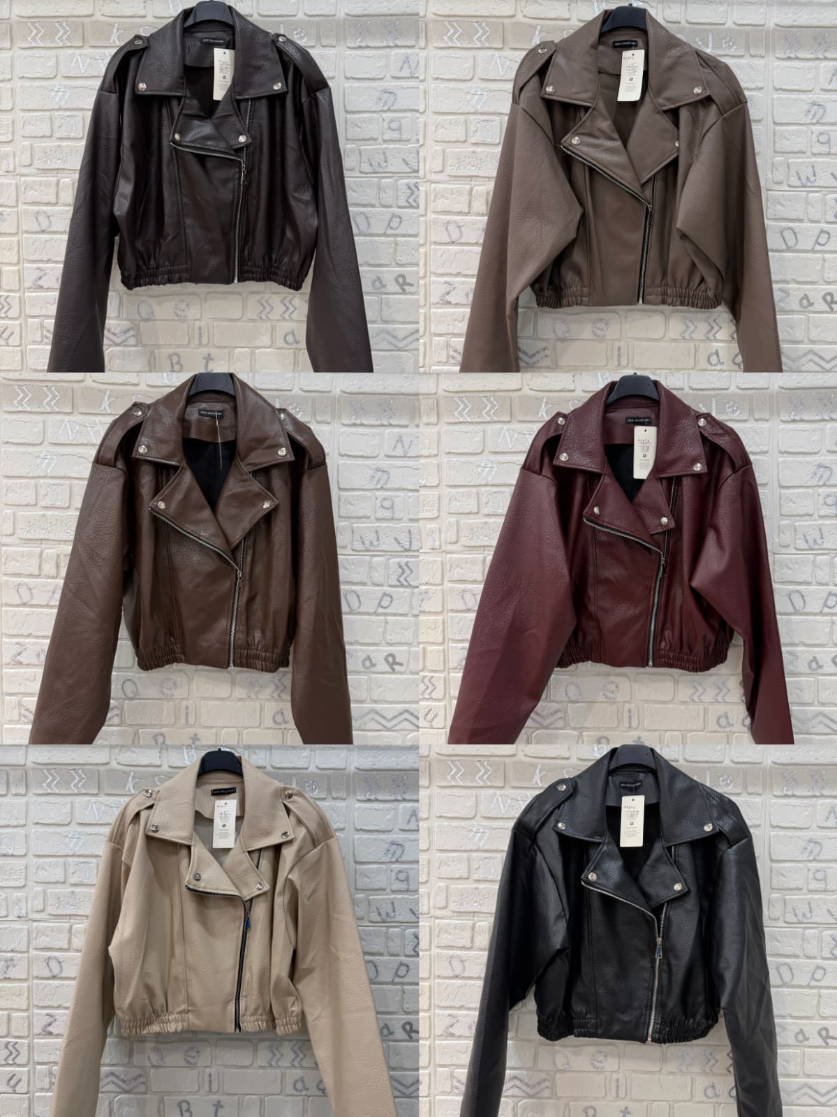 Giacca Chiodo Donna Effetto Pelle Oversize