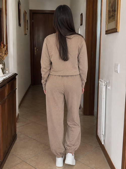Coordinato Donna con Giacca Frange e Pantalone Jogger - Taglia Unica