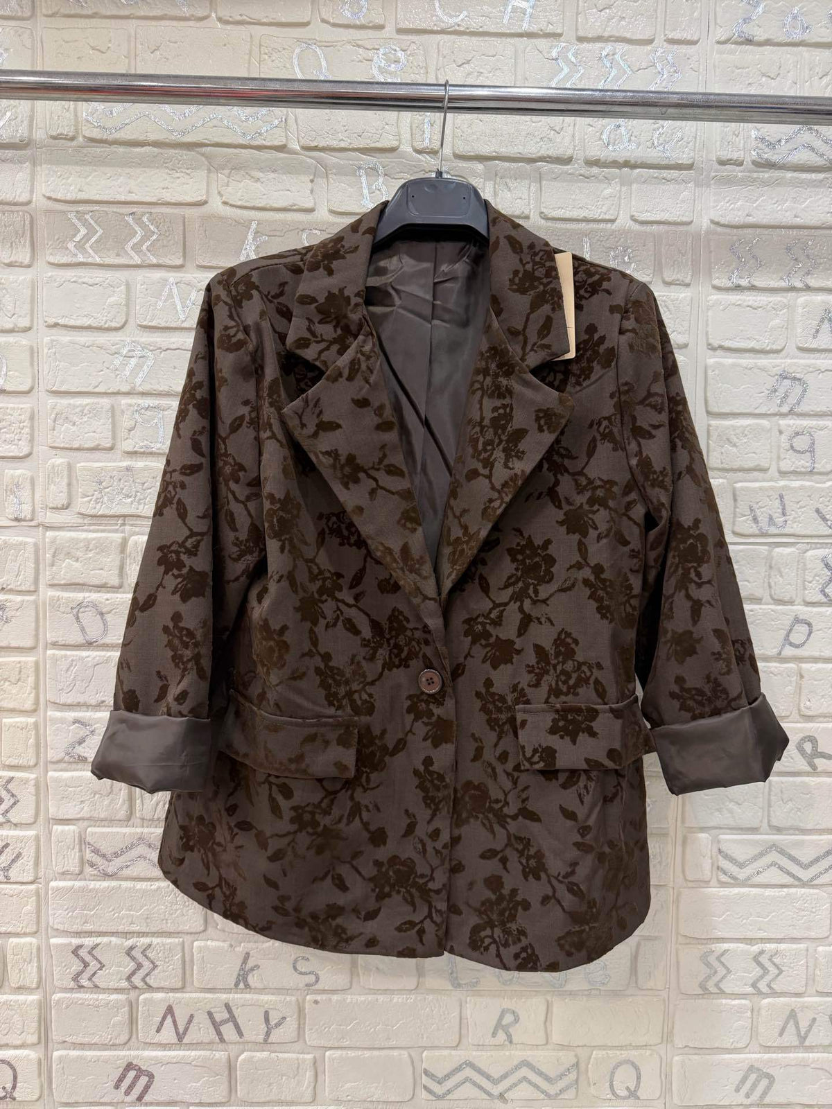 Giacca elegante con fantasia floreale – taglia unica, stile raffinato, vari colori