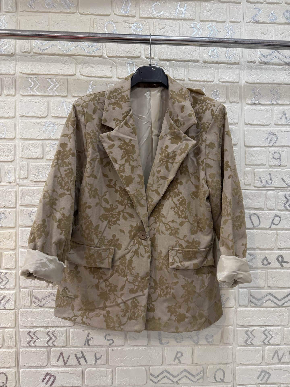 Giacca elegante con fantasia floreale – taglia unica, stile raffinato, vari colori