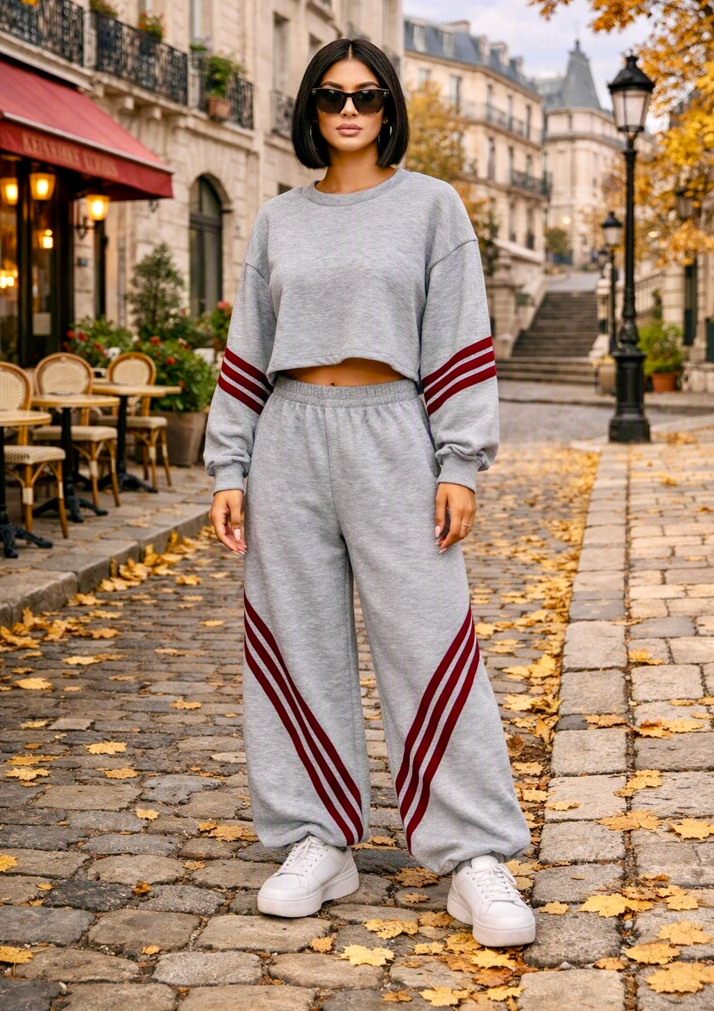 Tuta Donna Sport Chic con Dettagli a Contrasto - Taglia Unica