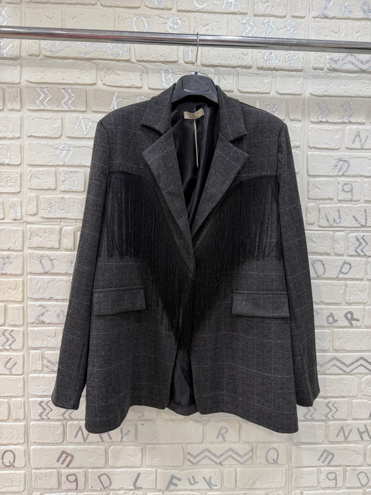 Blazer Donna Oversize con Frange Decorative - Taglia Unica