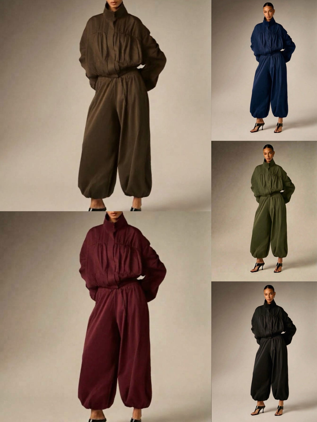 Giacca Donna Oversize Imbottita con Collo Alto - Taglia Unica