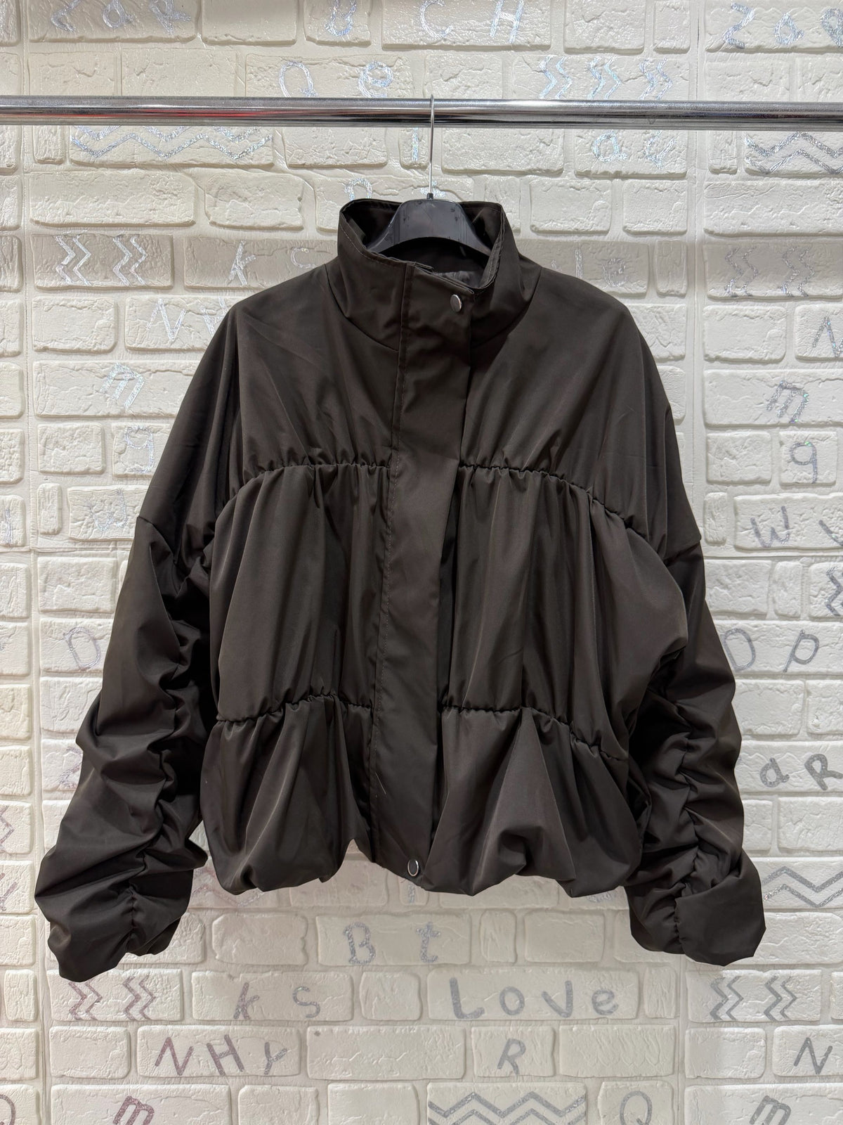 Giacca Donna Oversize Imbottita con Collo Alto - Taglia Unica