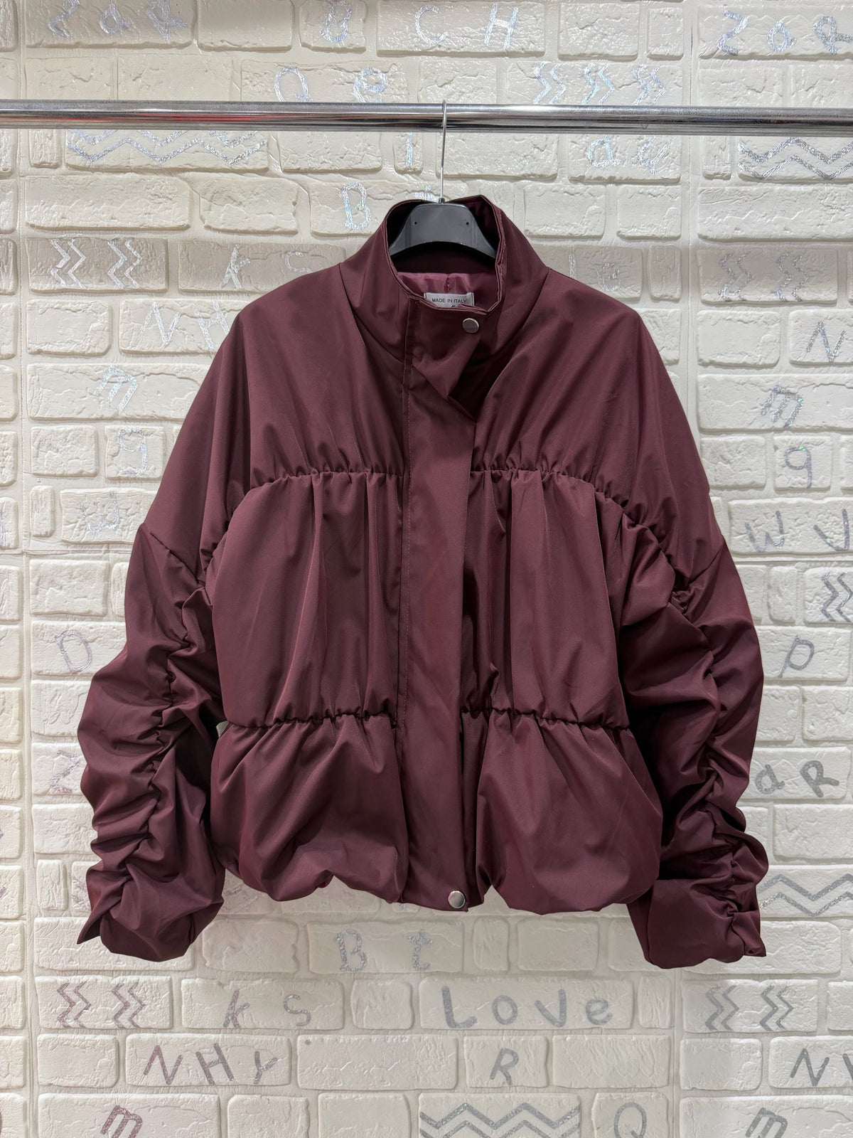 Giacca Donna Oversize Imbottita con Collo Alto - Taglia Unica