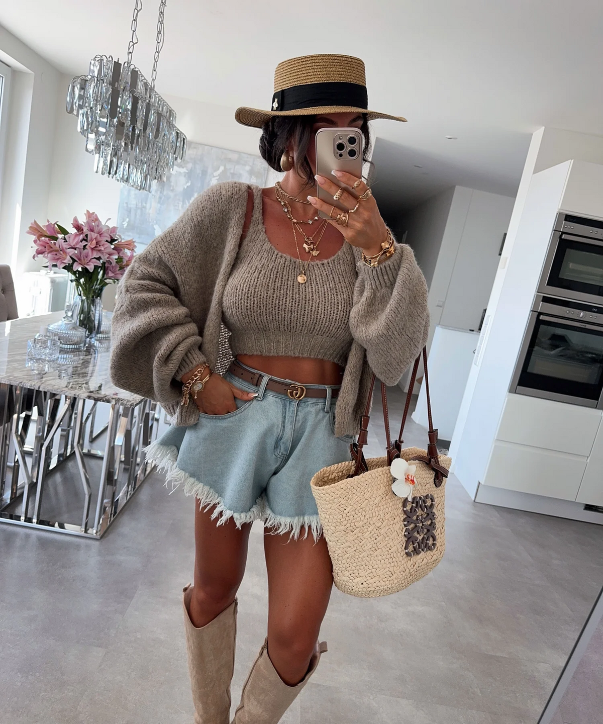 Completo Donna in Maglia con Cardigan e Top Coordinato - Taglia Unica