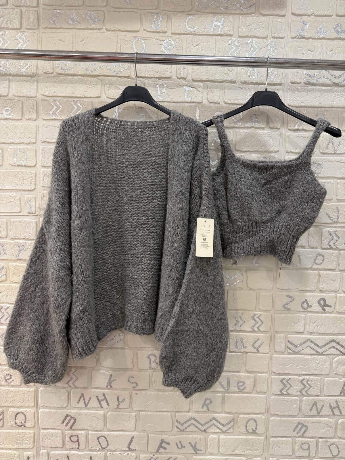 Completo Donna in Maglia con Cardigan e Top Coordinato - Taglia Unica