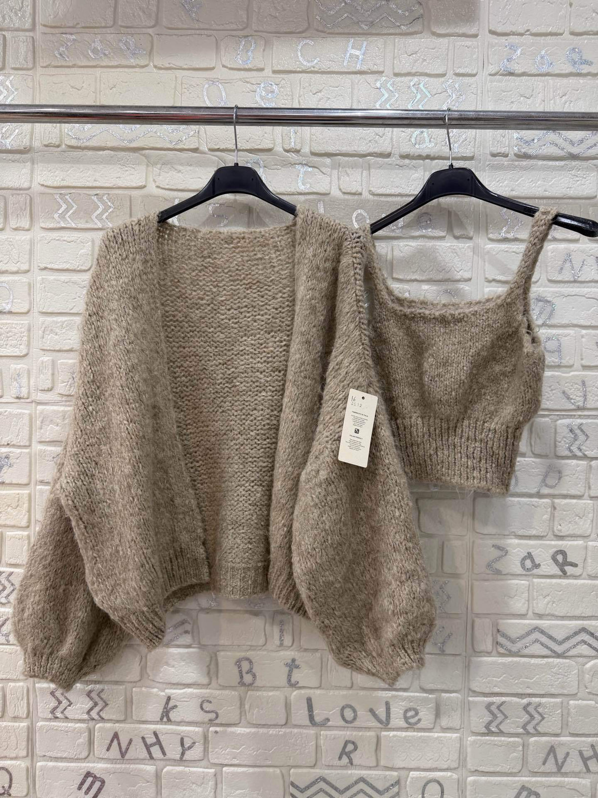 Completo Donna in Maglia con Cardigan e Top Coordinato - Taglia Unica