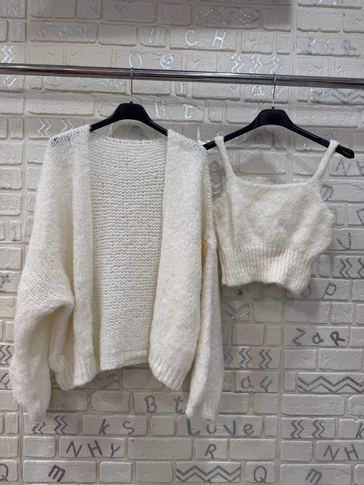 Completo Donna in Maglia con Cardigan e Top Coordinato - Taglia Unica