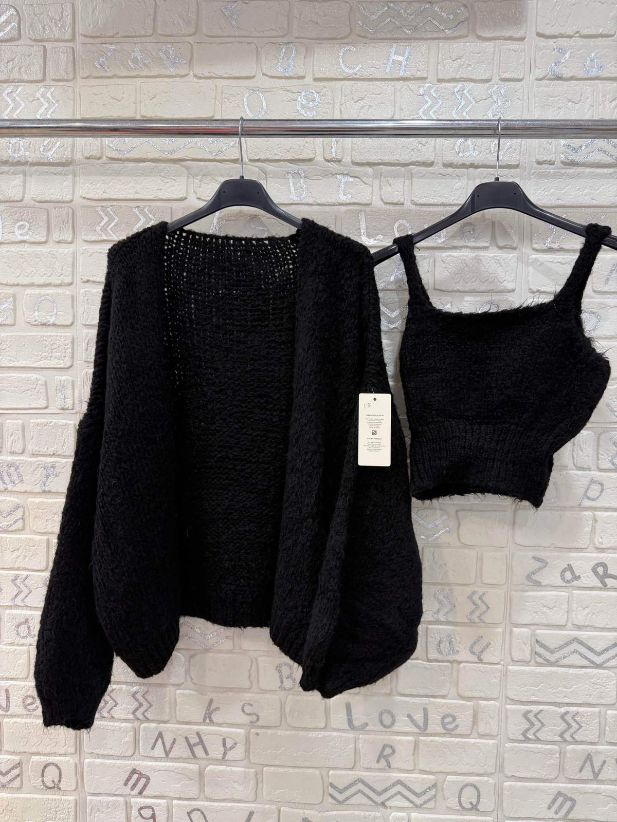 Completo Donna in Maglia con Cardigan e Top Coordinato - Taglia Unica