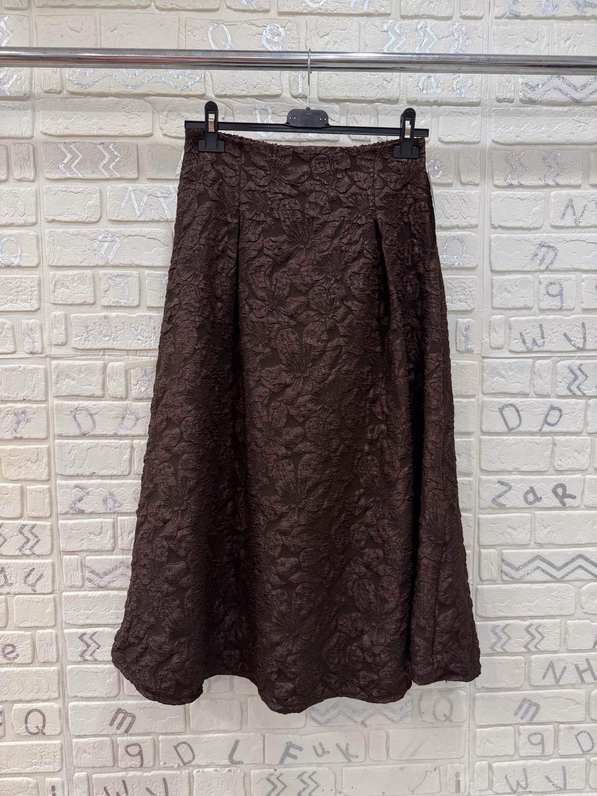 Gonna Donna Midi Jacquard Floreale - Taglia Unica