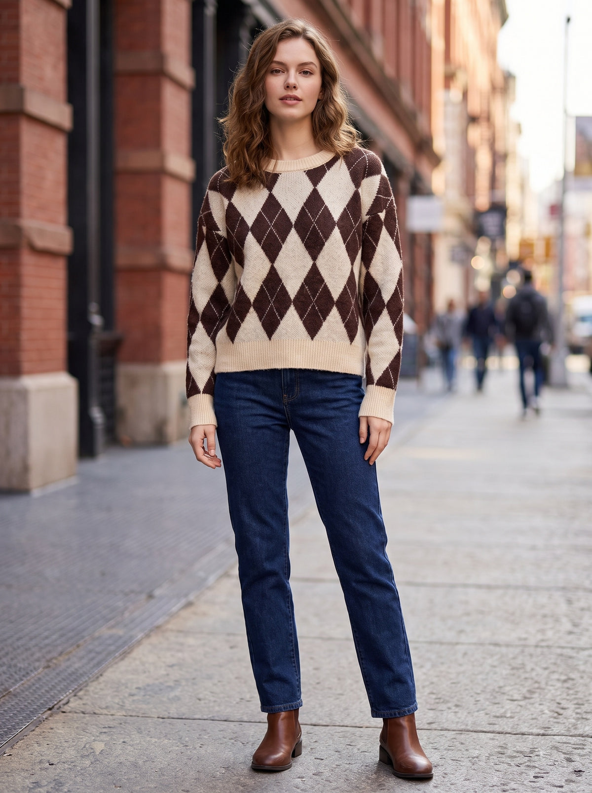 Maglione a rombi oversize – taglia unica, vari colori