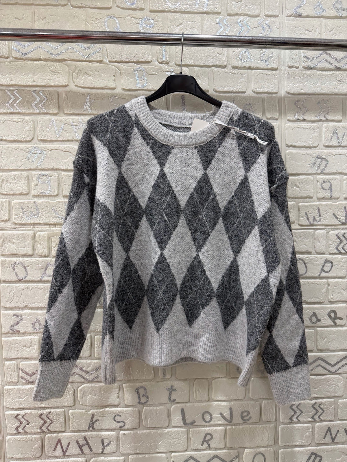 Maglione a rombi oversize – taglia unica, vari colori