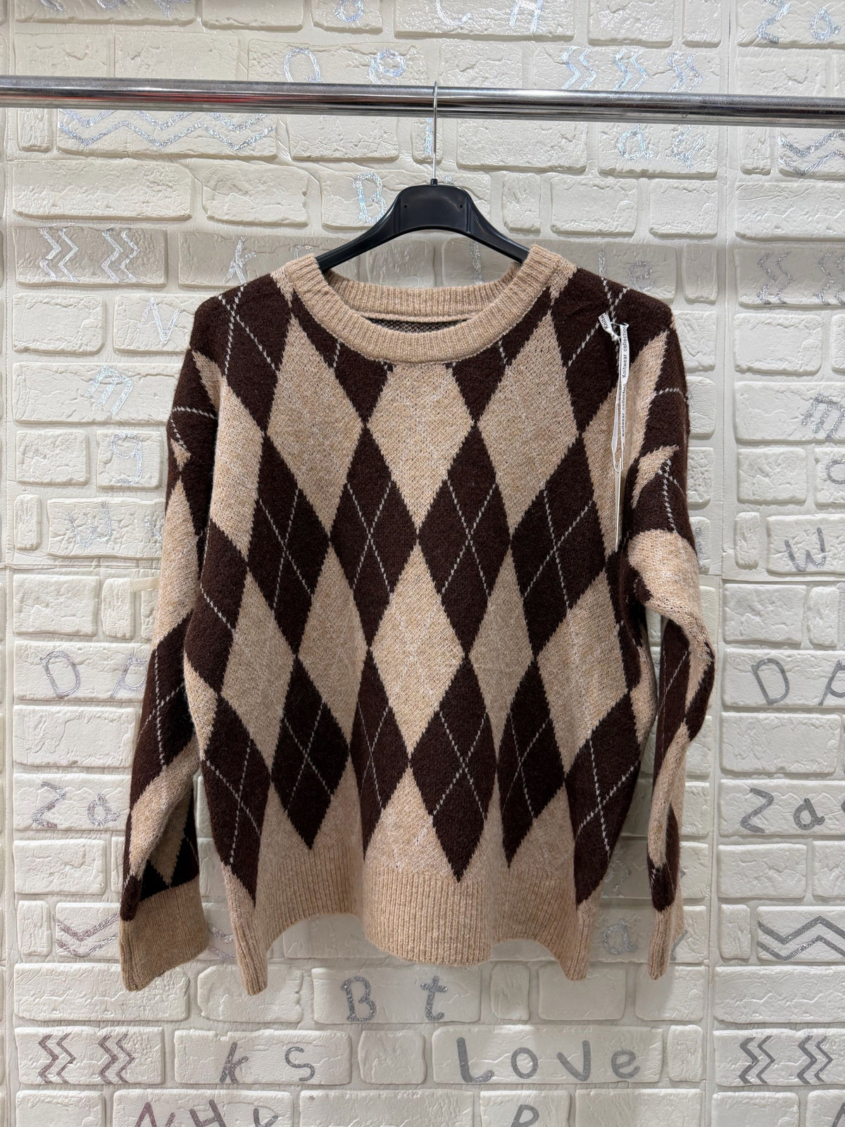 Maglione a rombi oversize – taglia unica, vari colori
