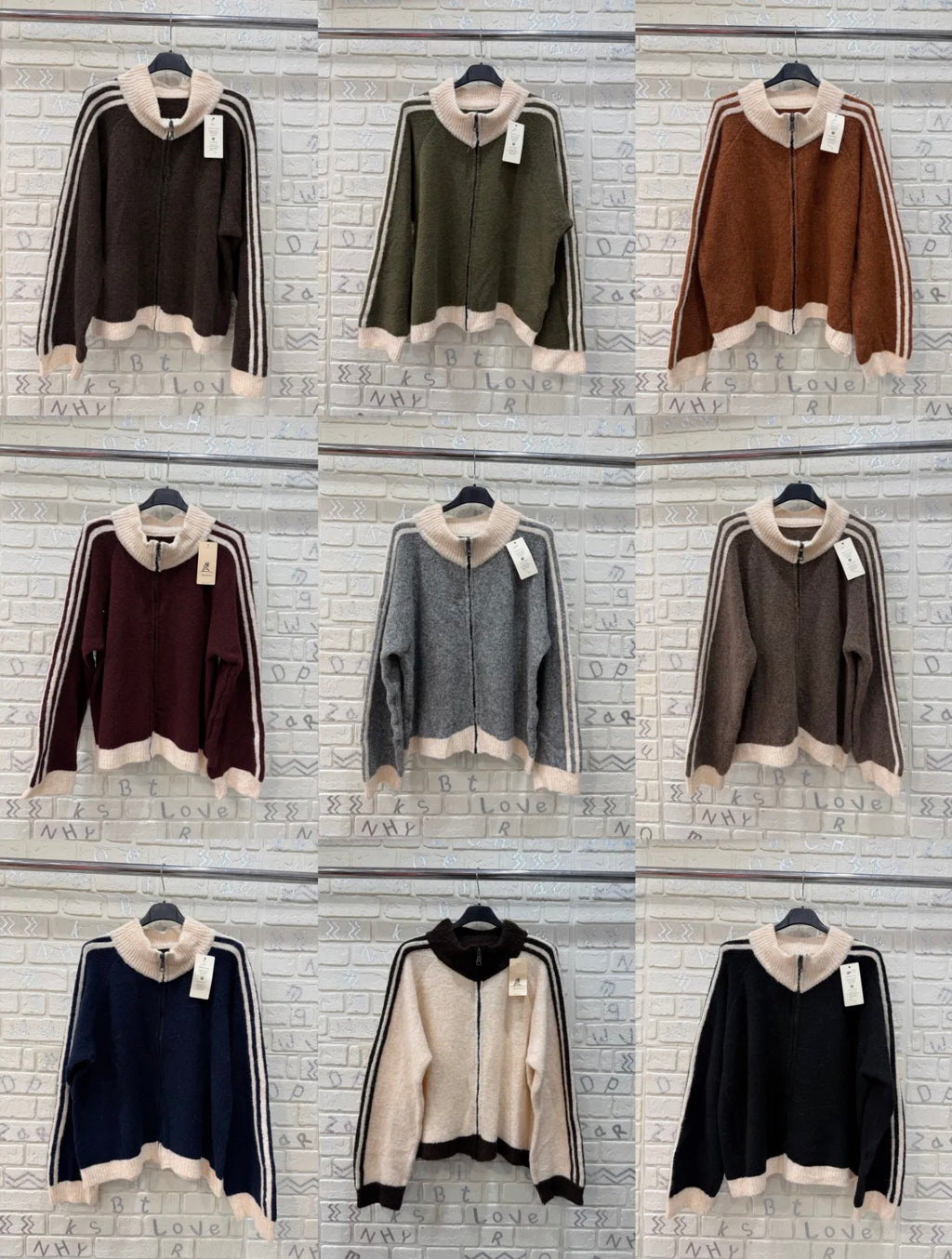 Maglione Donna con Zip e Collo Alto a Coste