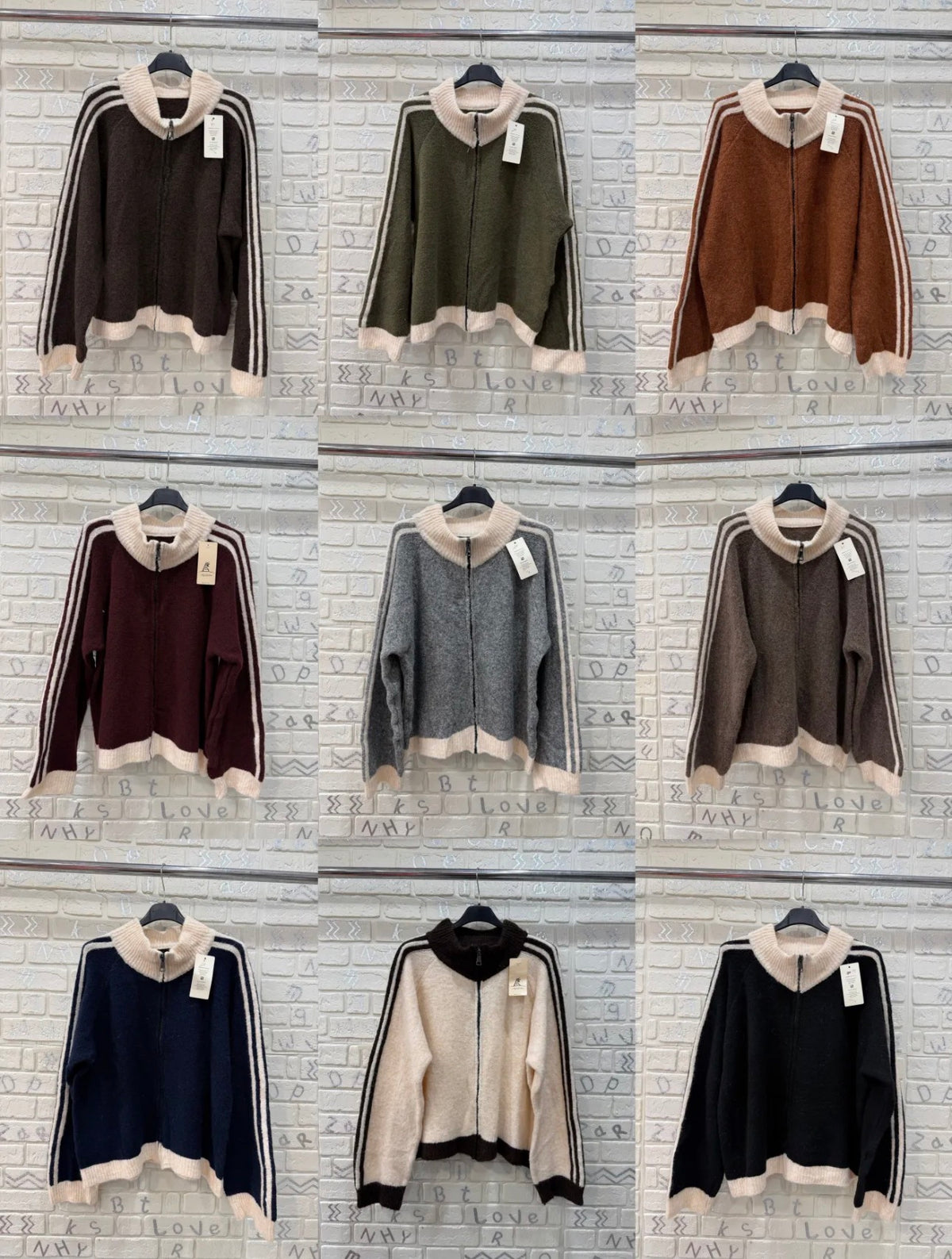 Maglione Donna con Zip e Collo Alto a Coste