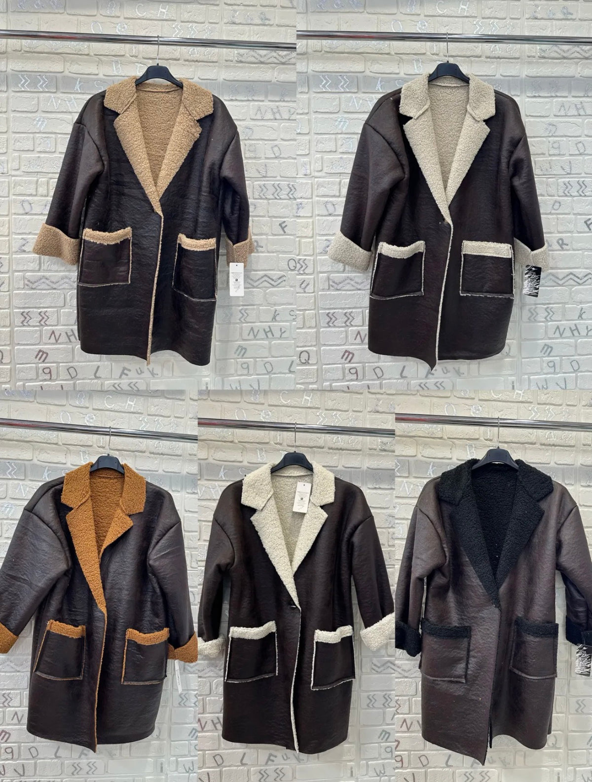 Cappotto corto in ecopelle con interno peluche – taglia unica