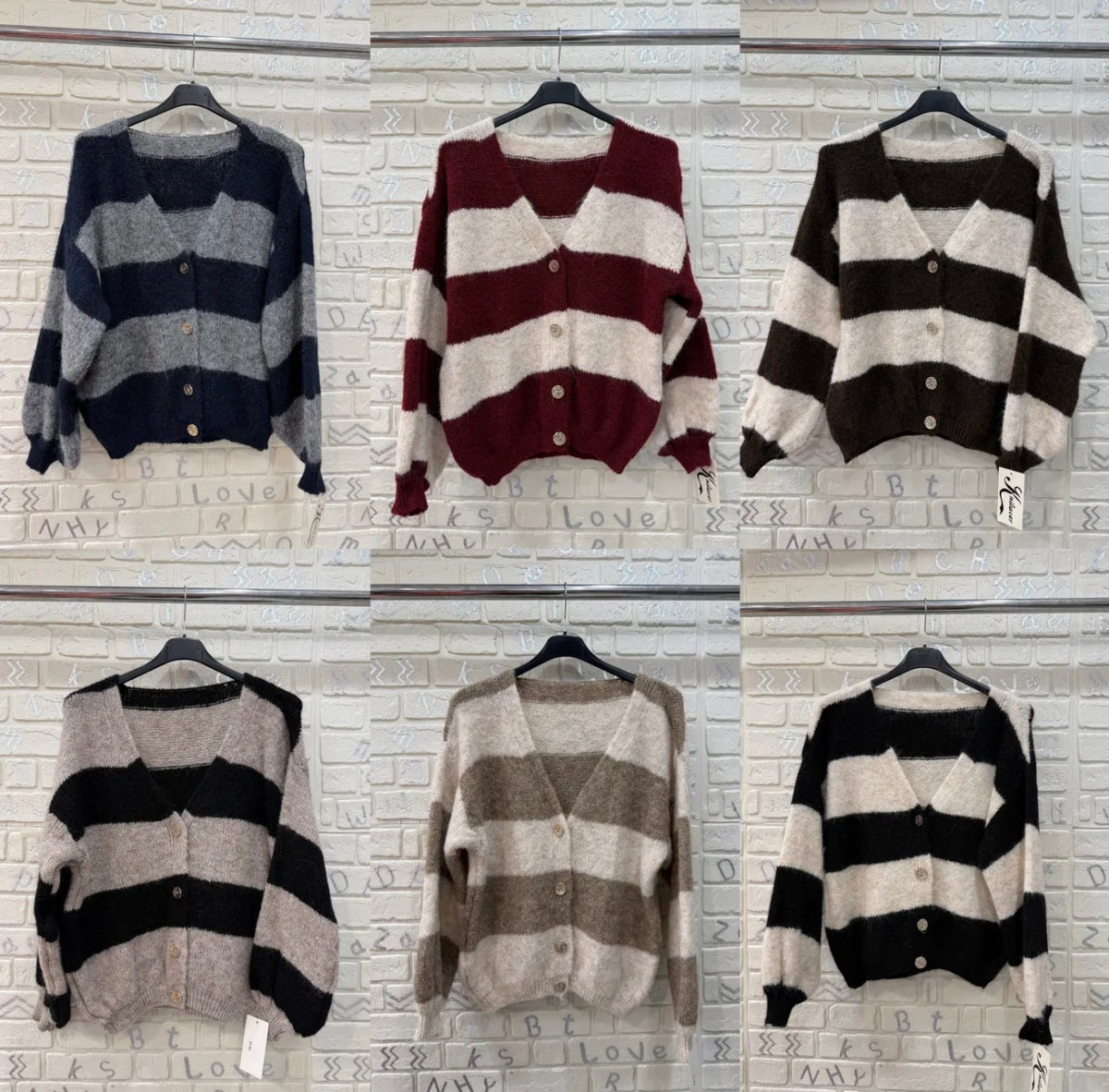 Cardigan Donna a Righe Morbide – Taglia Unica, Vestibilità Comoda