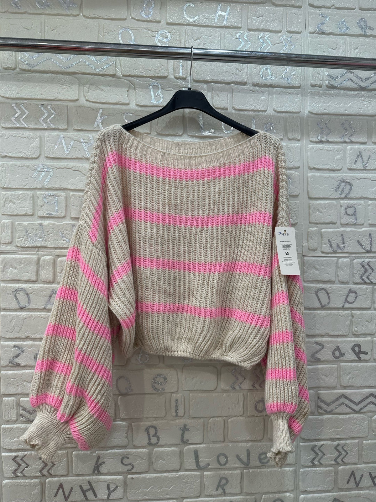 Maglione Donna Oversize a Righe Pastello – Taglia Unica