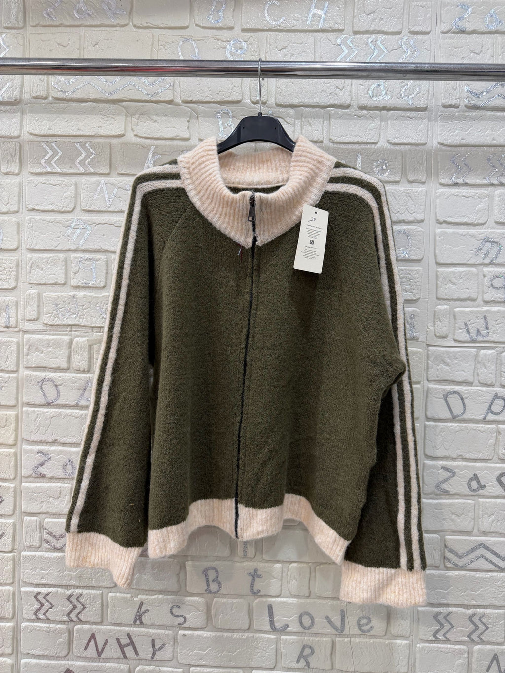 Maglione Donna con Zip e Collo Alto a Coste