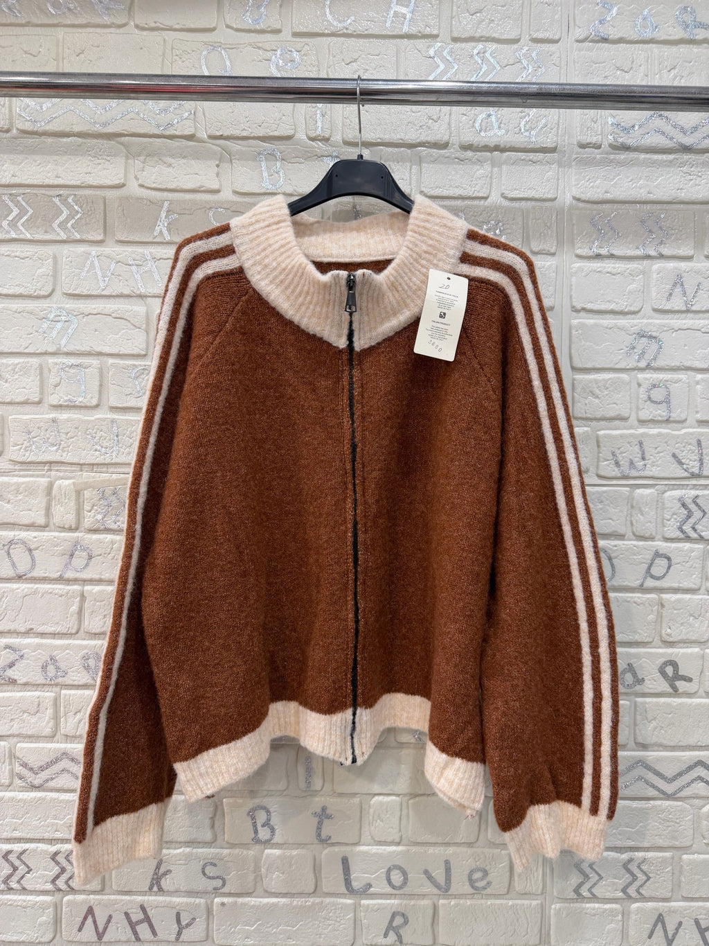 Maglione Donna con Zip e Collo Alto a Coste