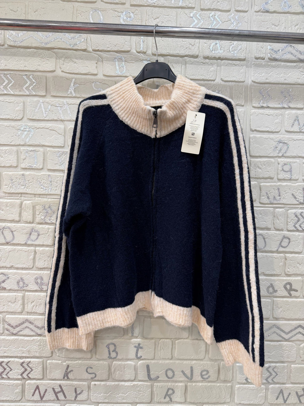 Maglione Donna con Zip e Collo Alto a Coste