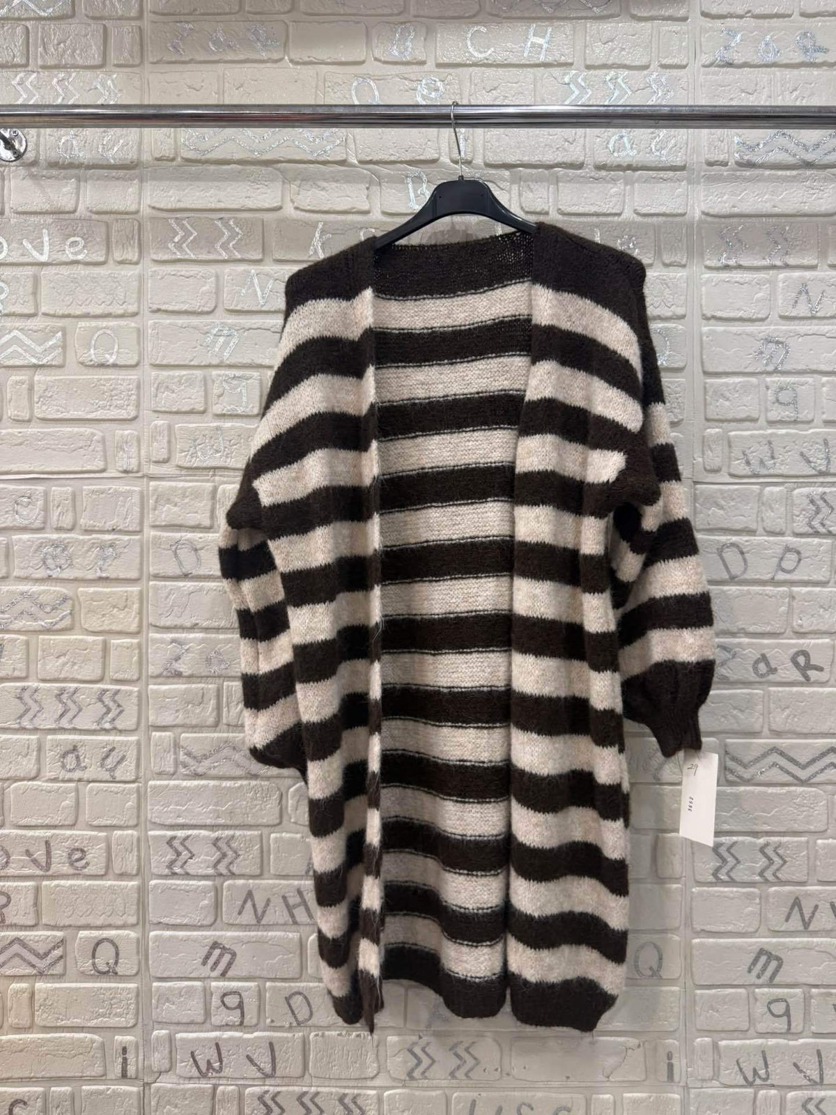 Cardigan lungo a righe in maglia morbida – Taglia Unica