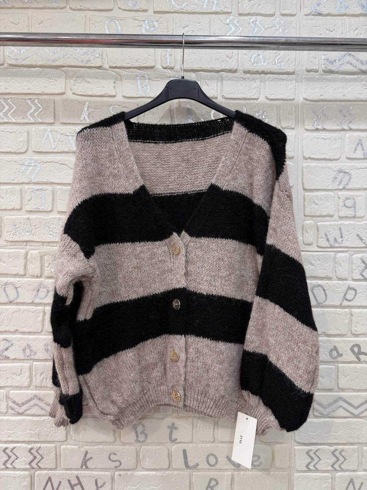 Cardigan Donna a Righe Morbide – Taglia Unica, Vestibilità Comoda