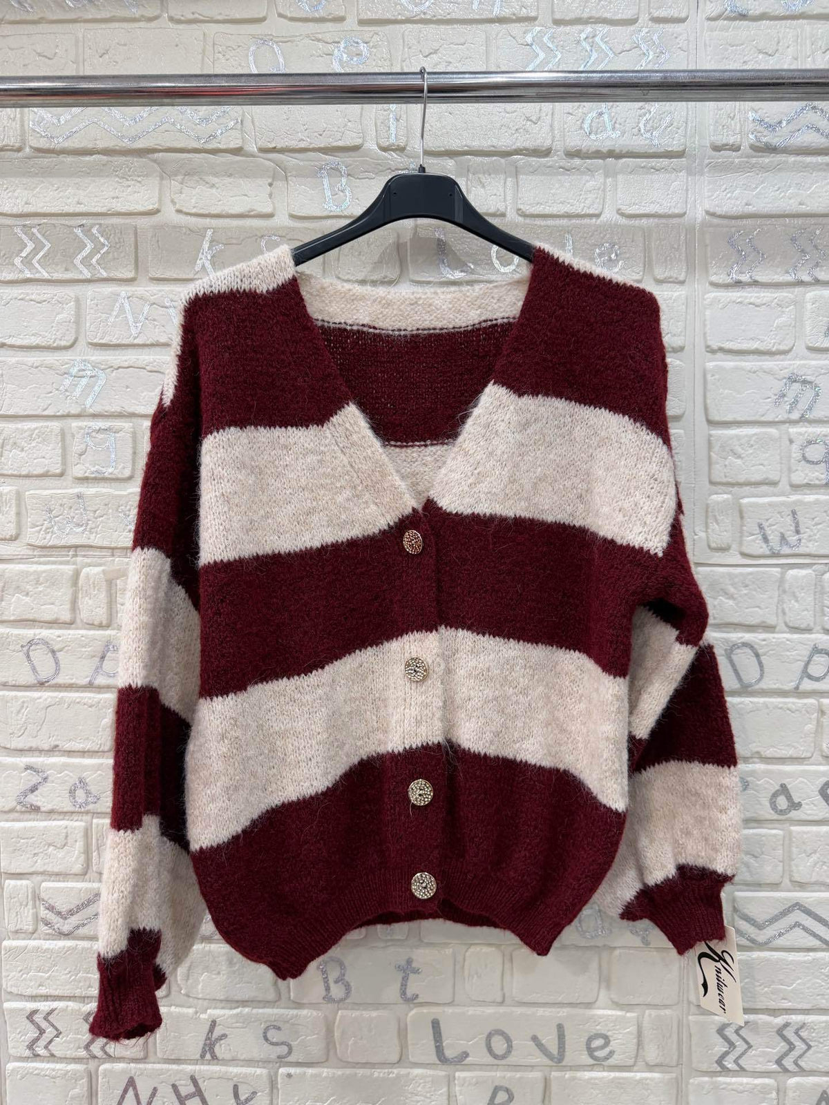 Cardigan Donna a Righe Morbide – Taglia Unica, Vestibilità Comoda