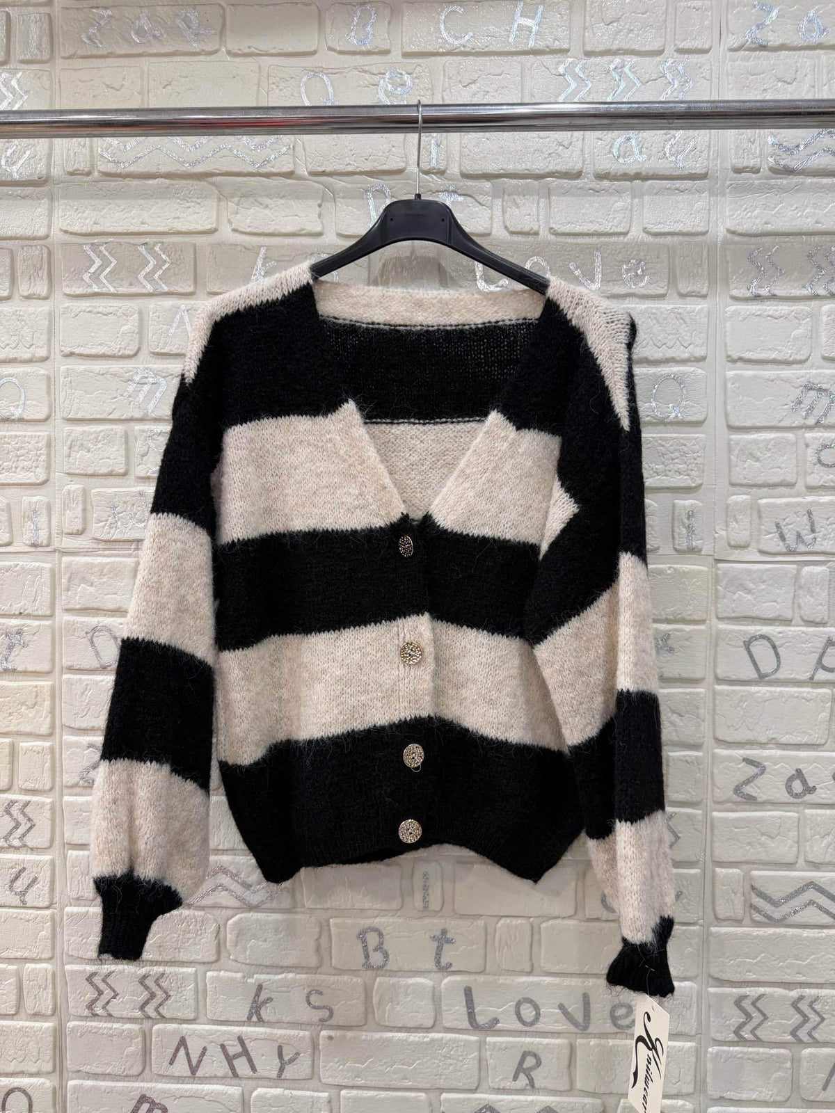 Cardigan Donna a Righe Morbide – Taglia Unica, Vestibilità Comoda